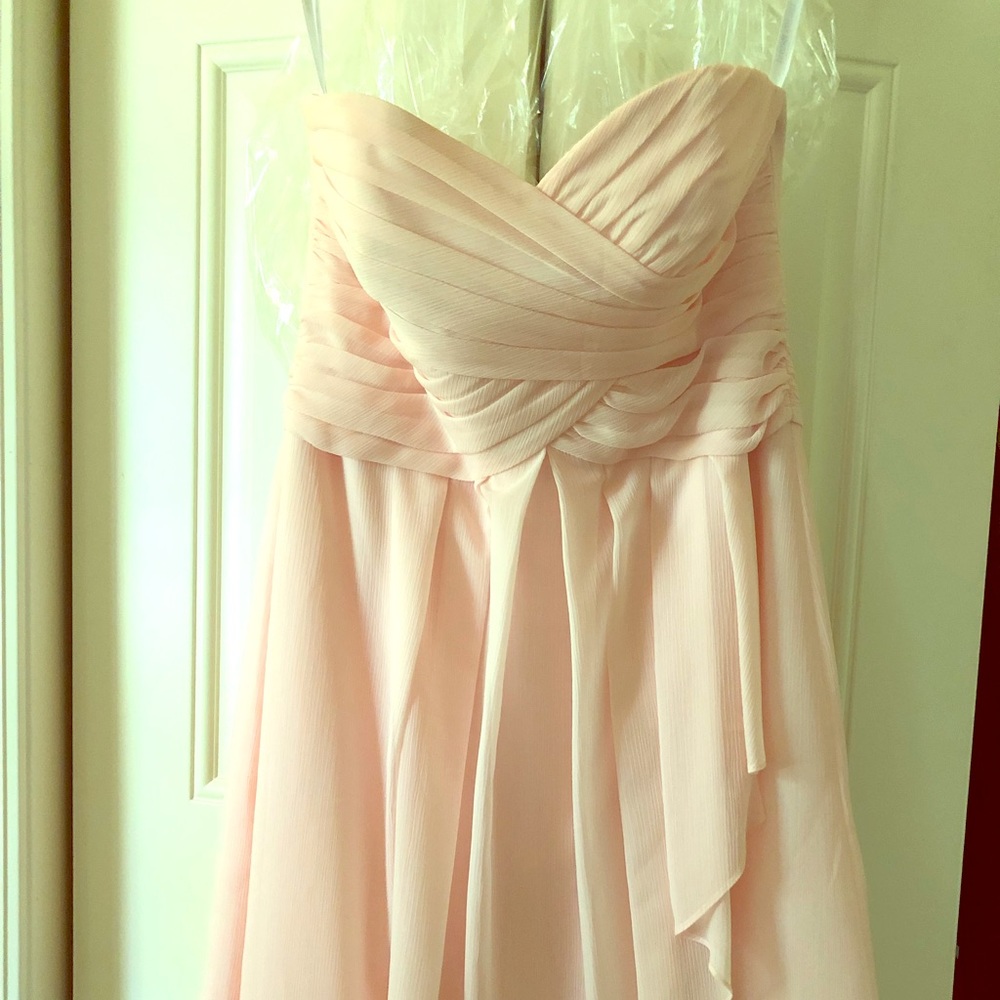 Strapless light pink dress size 10 - knee length
